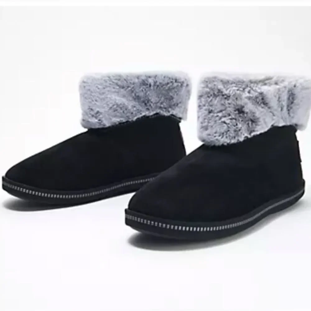 Skechers Cozy Campfire Slipper Boots with Faux Fur - Meant to Be Black 9.5 NWT